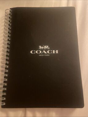 Coach Black Spiral Notebook with Silver Logo
